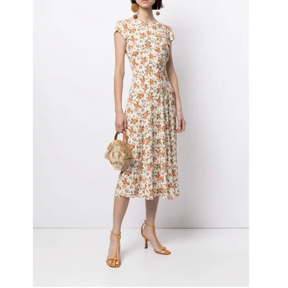 NWOT Reformation pastel chic Floral Midi Dress size 8 - Picture 1 of 11